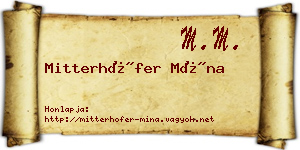Mitterhöfer Mína névjegykártya